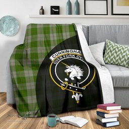Scottish Cunningham Dress Green Dancers Clan Tartan Blanket - Wave Style Scottish Plaid Tartan Plaid