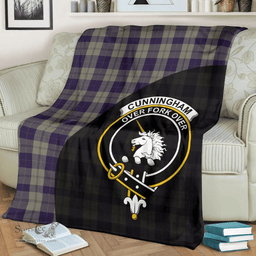 Scottish Cunningham Dress Blue Dancers Clan Tartan Blanket - Wave Style Scottish Plaid Tartan Plaid