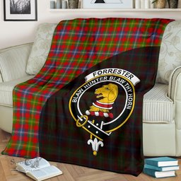 Scottish Forrester Clan Tartan Blanket - Wave Style Scottish Plaid Tartan Plaid