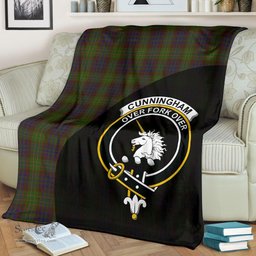 Scottish Cunningham Hunting Modern Clan Tartan Blanket - Wave Style Scottish Plaid Tartan Plaid