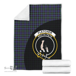 Scottish Fletcher Modern Clan Tartan Blanket - Wave Style Scottish Plaid Tartan Plaid