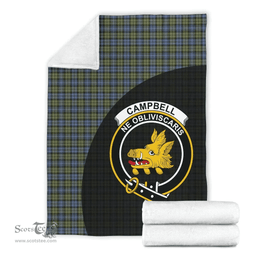 Scottish Campbell Faded Clan Tartan Blanket - Wave Style Scottish Plaid Tartan Plaid