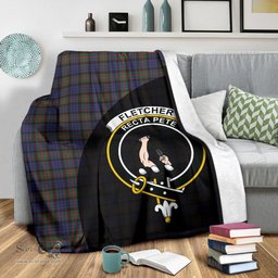 Scottish Fletcher of Dunans Clan Tartan Blanket - Wave Style Scottish Plaid Tartan Plaid