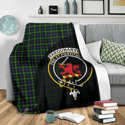 Scottish Farquharson Modern Clan Tartan Blanket - Wave Style Scottish Plaid Tartan Plaid