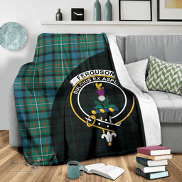 Scottish FERGUSON ANCIENT Clan Tartan Blanket - Wave Style Scottish Plaid Tartan Plaid