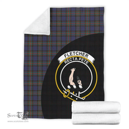 Scottish Fletcher of Dunans Clan Tartan Blanket - Wave Style Scottish Plaid Tartan Plaid