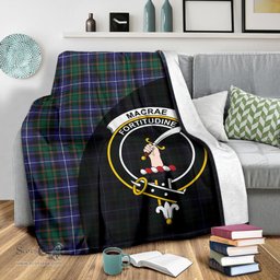 Scottish MacRae Hunting Modern Clan Tartan Blanket - Wave Style Scottish Plaid Tartan Plaid