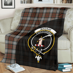 Scottish MacRae Hunting Weathered Clan Tartan Blanket - Wave Style Scottish Plaid Tartan Plaid