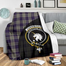 Scottish Cunningham Dress Blue Dancers Clan Tartan Blanket - Wave Style Scottish Plaid Tartan Plaid