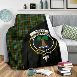 Scottish Bisset Clan Tartan Blanket - Wave Style Scottish Plaid Tartan Plaid