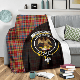 Scottish Drummond of Strathallan Clan Tartan Blanket - Wave Style Scottish Plaid Tartan Plaid