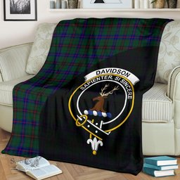 Scottish Davidson Modern Clan Tartan Blanket - Wave Style Scottish Plaid Tartan Plaid