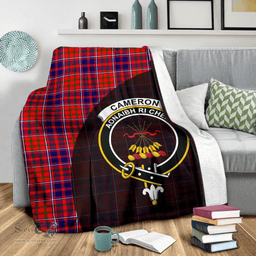 Scottish Cameron of Lochiel Modern Clan Tartan Blanket - Wave Style Scottish Plaid Tartan Plaid