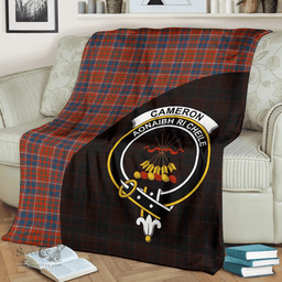 Scottish Cameron of Lochiel Ancient Clan Tartan Blanket - Wave Style Scottish Plaid Tartan Plaid