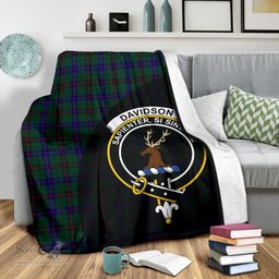 Scottish Davidson Modern Clan Tartan Blanket - Wave Style Scottish Plaid Tartan Plaid