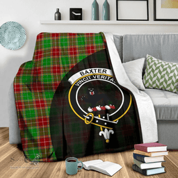 Scottish Baxter Modern Clan Tartan Blanket - Wave Style Scottish Plaid Tartan Plaid
