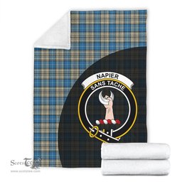 Scottish Napier Ancient Clan Tartan Blanket - Wave Style Scottish Plaid Tartan Plaid
