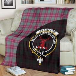 Scottish Crawford Ancient Clan Tartan Blanket - Wave Style Scottish Plaid Tartan Plaid