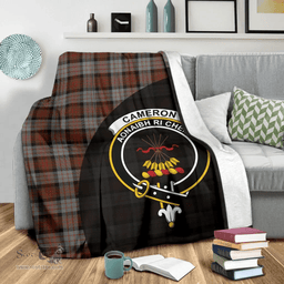 Scottish Cameron of Erracht Weathered Clan Tartan Blanket - Wave Style Scottish Plaid Tartan Plaid