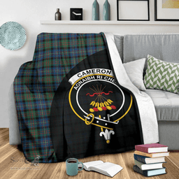 Scottish Cameron of Erracht Ancient Clan Tartan Blanket - Wave Style Scottish Plaid Tartan Plaid