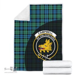 Scottish Campbell Ancient 01 Clan Tartan Blanket - Wave Style Scottish Plaid Tartan Plaid