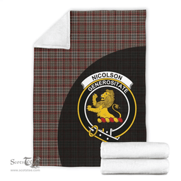 Scottish Nicolson Hunting Weathered Clan Tartan Blanket - Wave Style Scottish Plaid Tartan Plaid