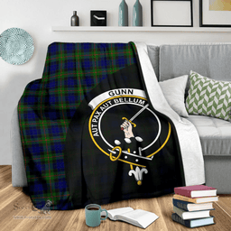 Scottish Gunn Modern Clan Tartan Blanket - Wave Style Scottish Plaid Tartan Plaid
