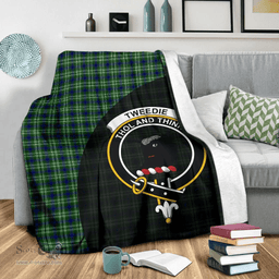 Scottish Tweedside District Clan Tartan Blanket - Wave Style Scottish Plaid Tartan Plaid