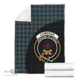 Scottish Cameron of Erracht Ancient Clan Tartan Blanket - Wave Style Scottish Plaid Tartan Plaid