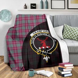 Scottish Crawford Ancient Clan Tartan Blanket - Wave Style Scottish Plaid Tartan Plaid