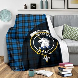 Scottish Ramsay Blue Ancient Clan Tartan Blanket - Wave Style Scottish Plaid Tartan Plaid