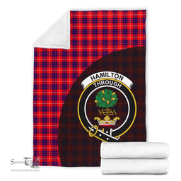 Scottish Hamilton Modern Clan Tartan Blanket - Wave Style Scottish Plaid Tartan Plaid