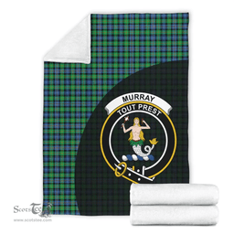 Scottish Murray of Atholl Ancient Clan Tartan Blanket - Wave Style Scottish Plaid Tartan Plaid