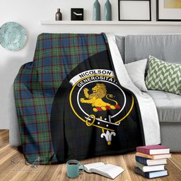 Scottish Nicolson Hunting Ancient Clan Tartan Blanket - Wave Style Scottish Plaid Tartan Plaid