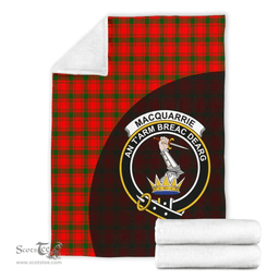 Scottish MacQuarrie Modern Clan Tartan Blanket - Wave Style Scottish Plaid Tartan Plaid