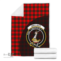 Scottish Wallace Hunting - Red Clan Tartan Blanket - Wave Style Scottish Plaid Tartan Plaid