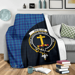 Scottish Mercer Modern Clan Tartan Blanket - Wave Style Scottish Plaid Tartan Plaid