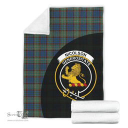 Scottish Nicolson Hunting Ancient Clan Tartan Blanket - Wave Style Scottish Plaid Tartan Plaid