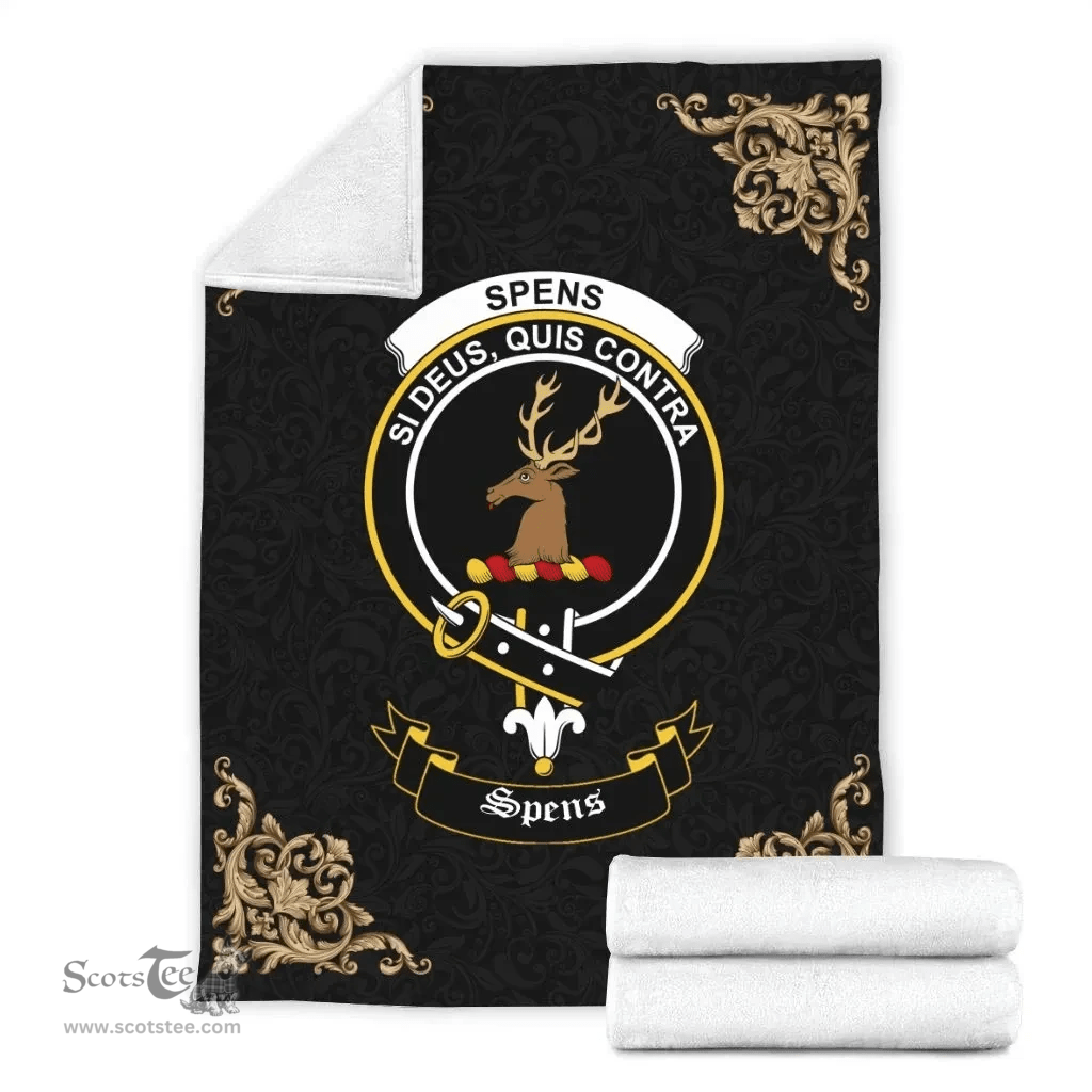 Scottish Spens (or Spence) Clan Tartan Blanket - Black Style Scottish Plaid Tartan Plaid