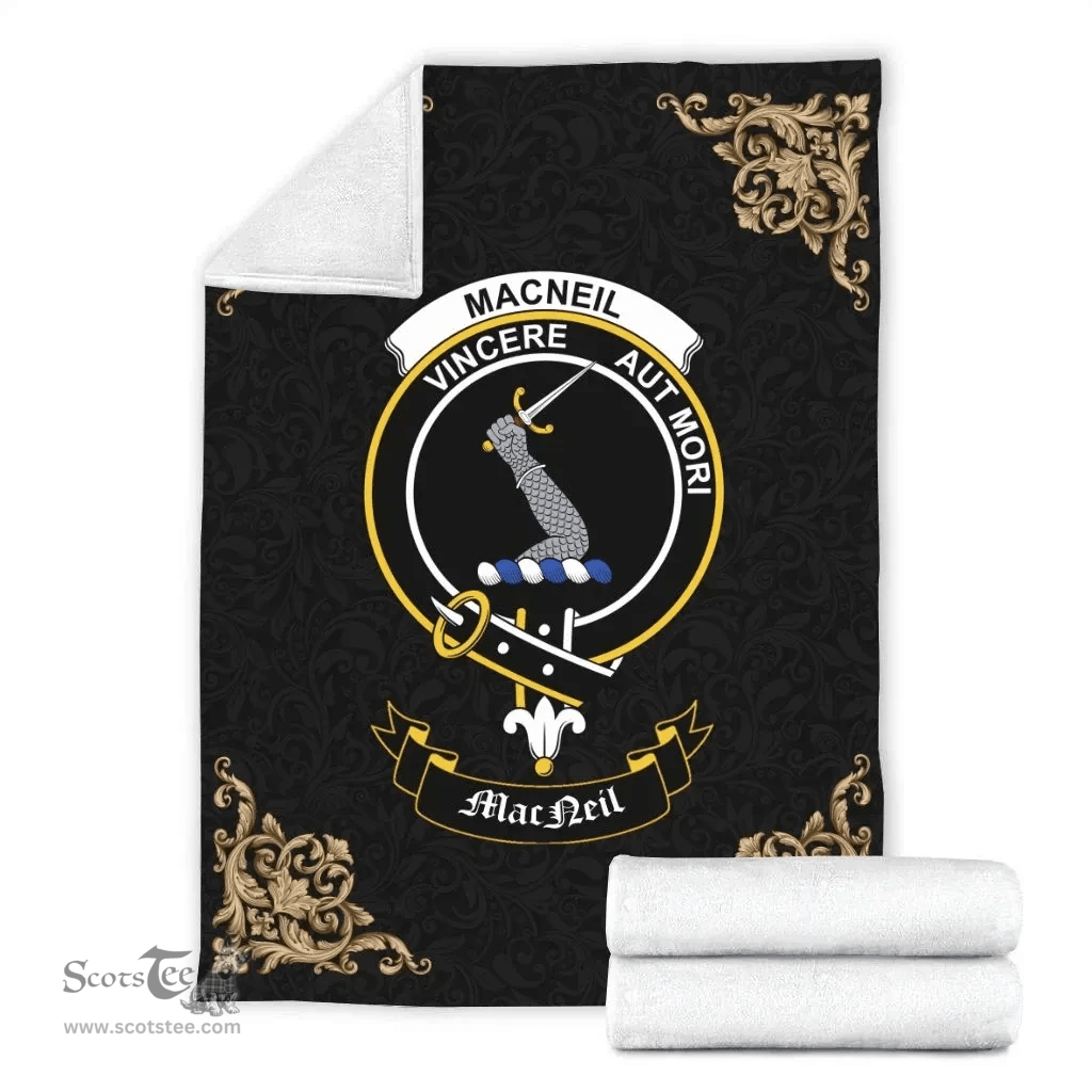 Scottish MacNeil (of Colonsay) Clan Tartan Blanket - Black Style Scottish Plaid Tartan Plaid