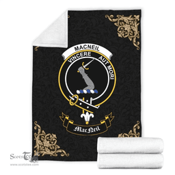 Scottish MacNeil (of Colonsay) Clan Tartan Blanket - Black Style Scottish Plaid Tartan Plaid
