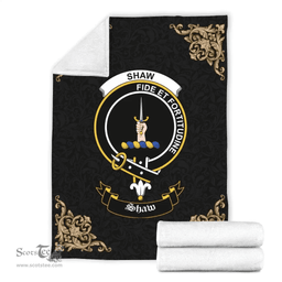 Scottish Shaw (of Tordarroch) Clan Tartan Blanket - Black Style Scottish Plaid Tartan Plaid