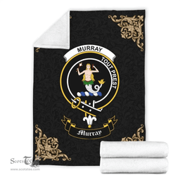 Scottish Murray (of Dysart) Clan Tartan Blanket - Black Style Scottish Plaid Tartan Plaid