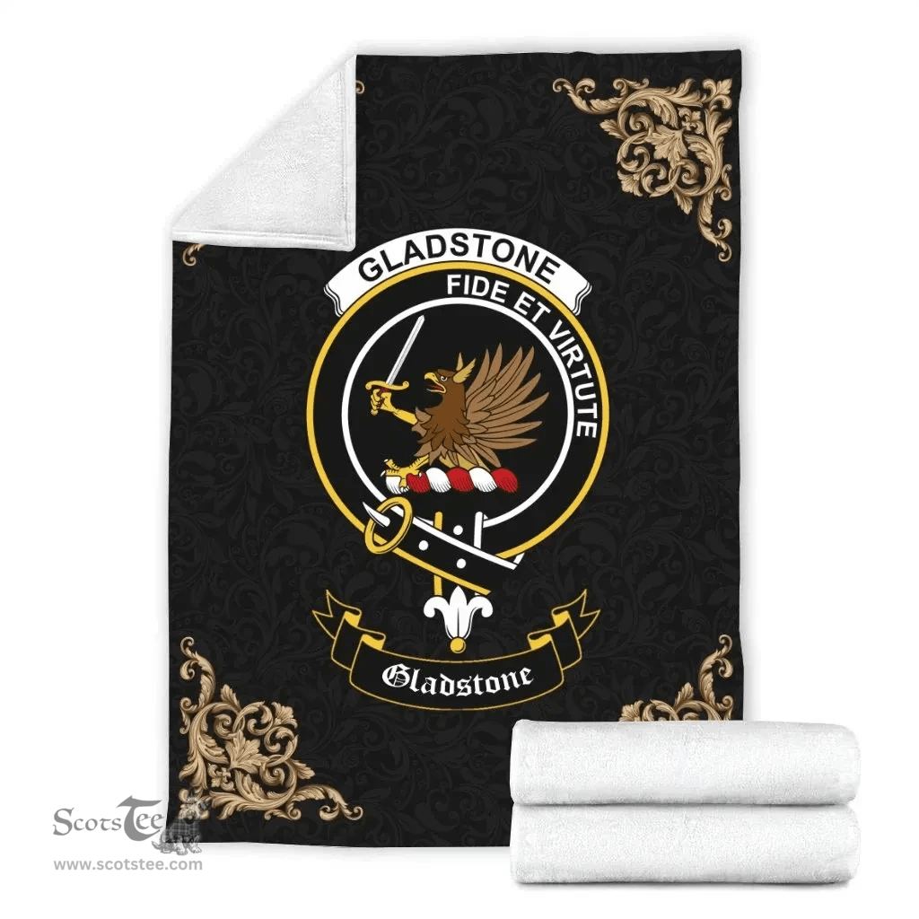 Scottish Gladstone (or Gladstanes) Clan Tartan Blanket - Black Style Scottish Plaid Tartan Plaid