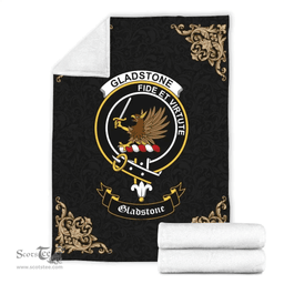 Scottish Gladstone (or Gladstanes) Clan Tartan Blanket - Black Style Scottish Plaid Tartan Plaid