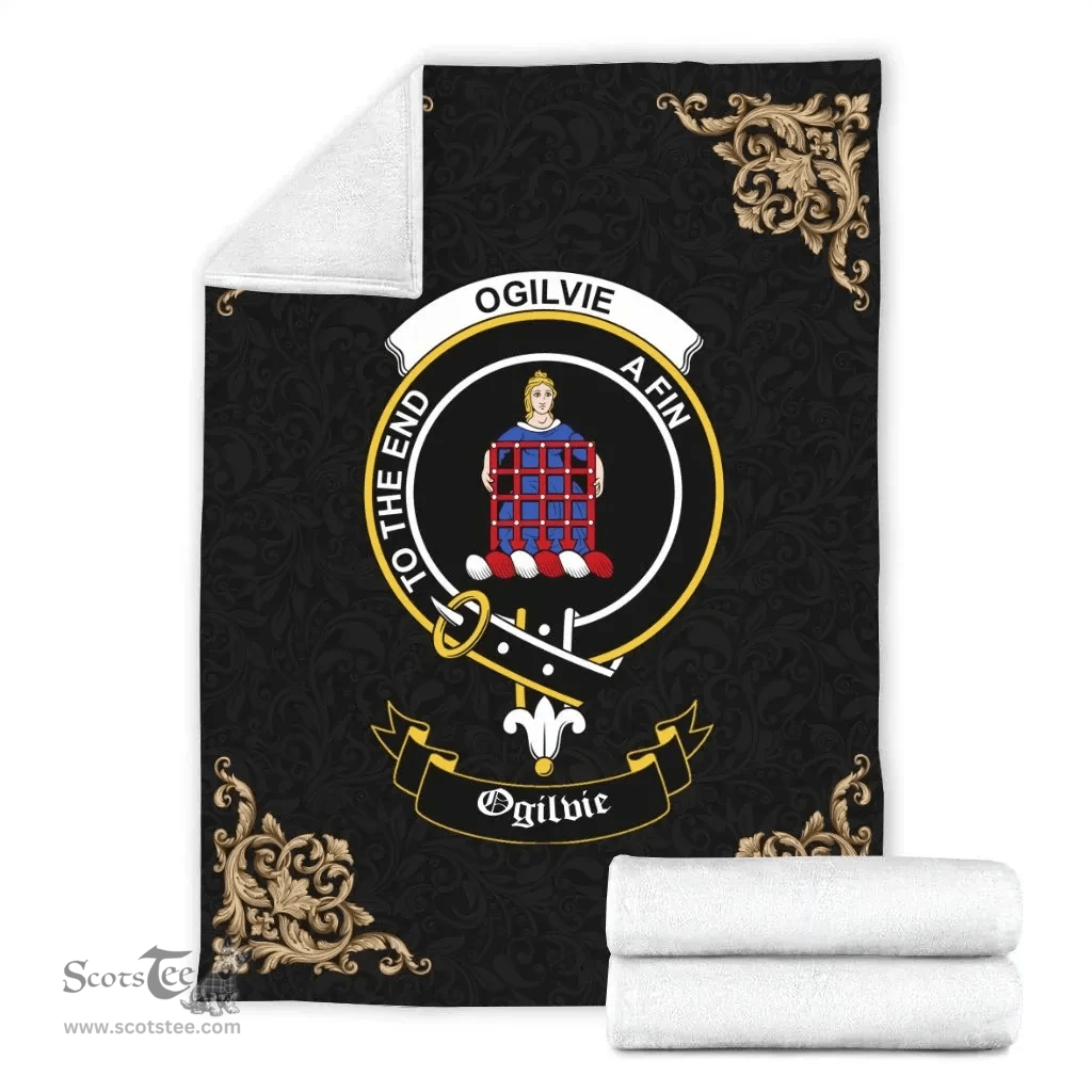 Scottish Ogilvie Clan Tartan Blanket - Black Style Scottish Plaid Tartan Plaid