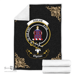 Scottish Ogilvie Clan Tartan Blanket - Black Style Scottish Plaid Tartan Plaid