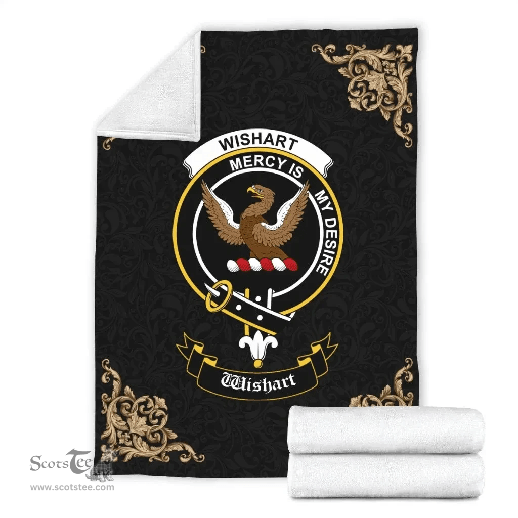 Scottish Wishart Clan Tartan Blanket - Black Style Scottish Plaid Tartan Plaid