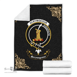 Scottish Scrymgeour Clan Tartan Blanket - Black Style Scottish Plaid Tartan Plaid