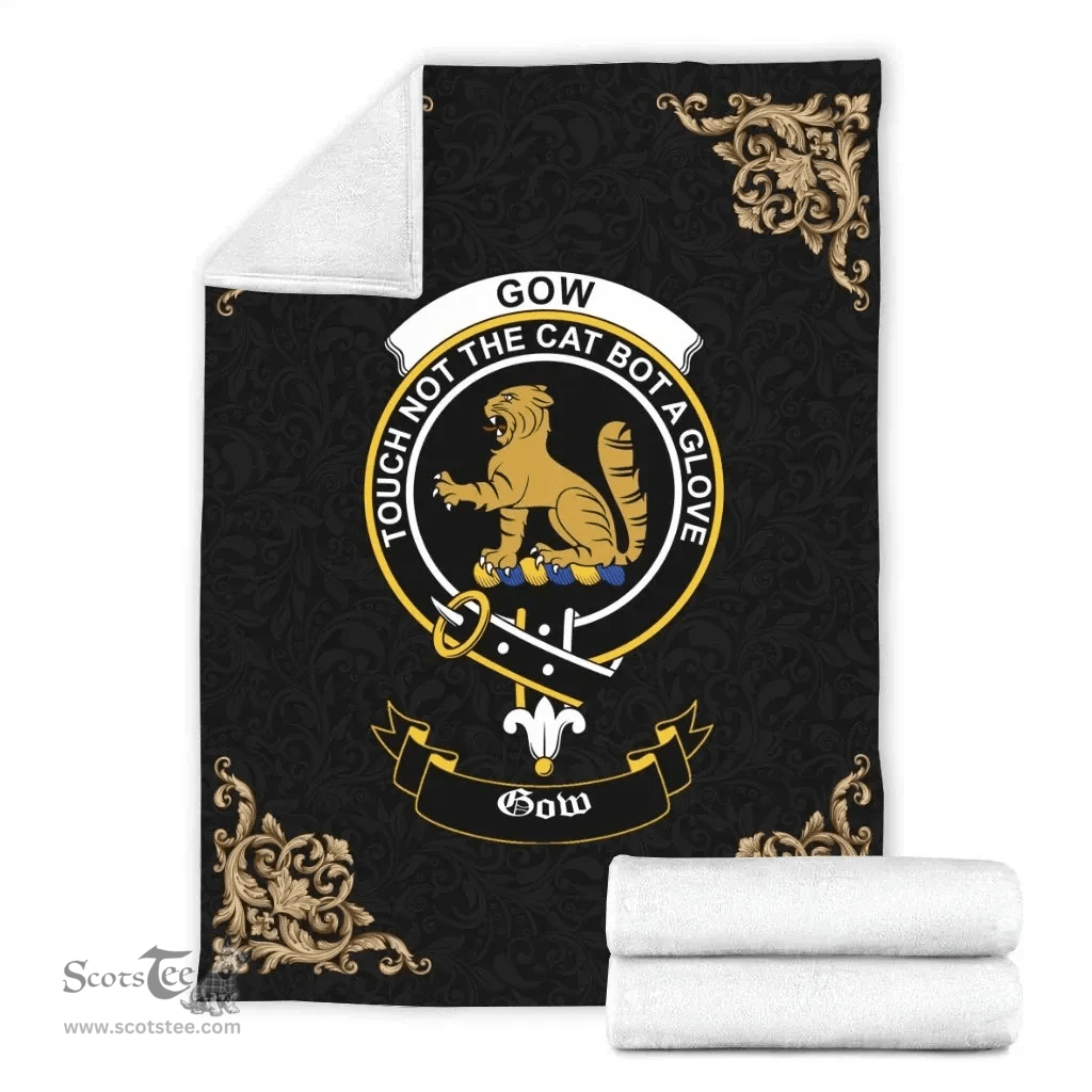 Scottish Gow (or McGouan) Clan Tartan Blanket - Black Style Scottish Plaid Tartan Plaid